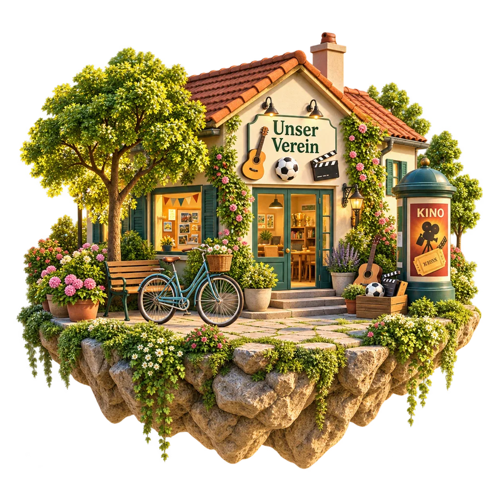 Laura’s lush floating village island with a clubhouse, bicycle and gardens